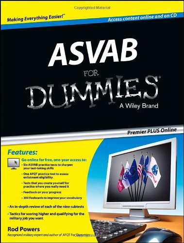 ASVAB For Dummies, Premier Plus (with Free Online Practice Tests) by Rod Powers