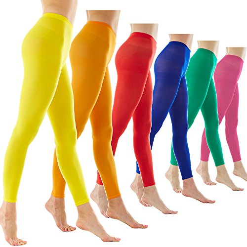 Women's 80 Denier Semi Opaque Solid Color Footless Pantyhose Tights 2pair or 6pair