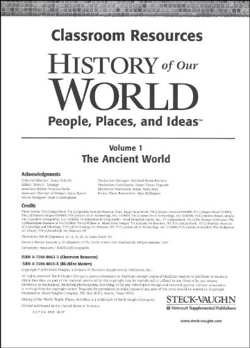 How Classroom Resources (History of Our World) by Steck-Vaughn