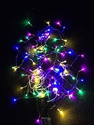 ( ELEFANG ) 多彩カラー♪【 イルミネーション LED ライト 電飾 】 4 M 七色新版 赤色 黄色 藤色 緑色 青色 / 電池 式 / クリスマス ツリー 飾り LITE / 保証書付 (七色新版4m40球)