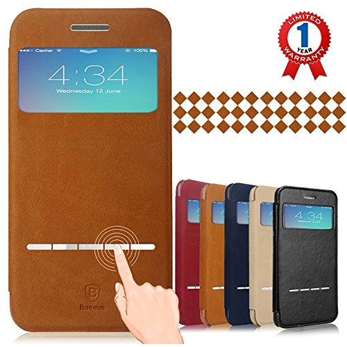 Baseus iPhone 6 Plus Case, Aerb Classic Series Smart Window View Touch Metal Front Flip Cover Folio Case for iPhone 6 Plus 5.5