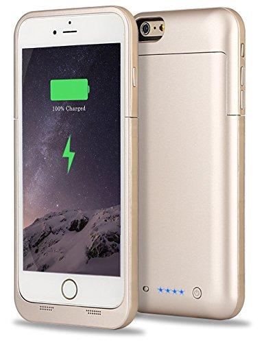 iPhone 6S Plus Battery Case, Apoptech iPhone 6S Plus Portable Charger Fast Recharge 6800mAh External Power Bank Charging Case Protective Cover Battery Charger Case for iPhone 6 Plus/ 6s Plus Gold