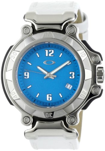 oakley womens 10-815 crankcase 3 hand small blue dial watch