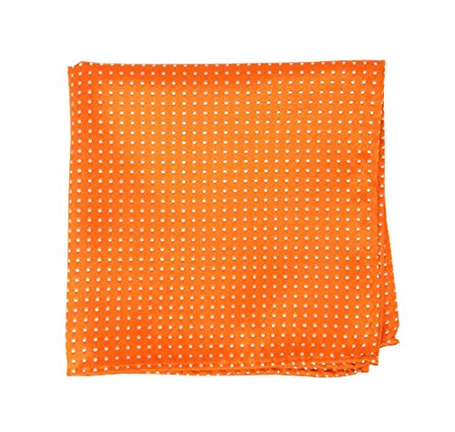 100% Woven Silk Tangerine Pindot Patterned Pocket Square