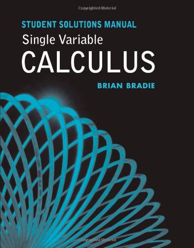 Single Variable Calculus Student Solutions Manual by Jon Rogawski