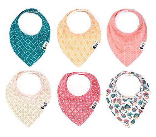 Baby Bandana Drool Bib Gift Set for Girls 6 Pack - The Monaco Collection