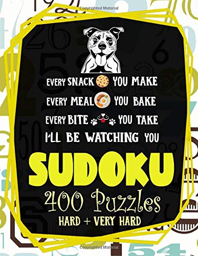Sudoku 400 Puzzles Hard and Very Hard: Sudoku Puzzle Book With Solutions For Family, Adult, Kid, Staffordshire Bull Terrier Dog Owners and Puppy Lovers by Pretty Puppy