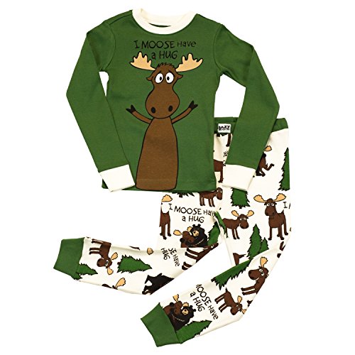 Lazy One Boy's I Moose Have A Hug Long Sleeve PJ Set
