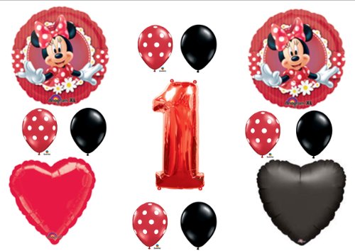 1 X MAD ABOUT MINNIE MOUSE 1st First BIRTHDAY PARTY Balloons Decorations Supplies