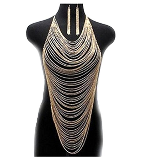 JY Jewelry Gold&Silver-plated Horizontally Layered Body Chain Body Jewelry