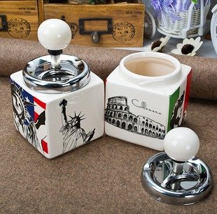 

ashtray outdoor stand vintage smokeless tray antique cool unique Ceramics US Liberty America