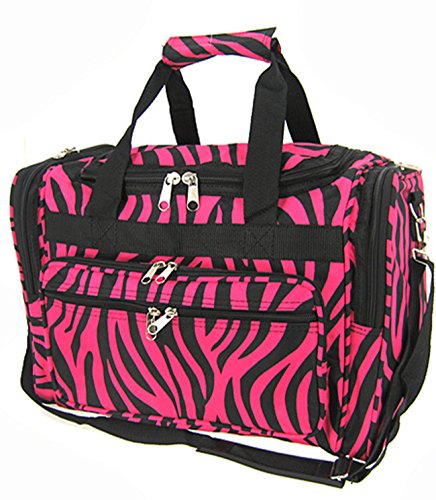 World Traveler Pink Black Zebra Duffle Bag 19-inch