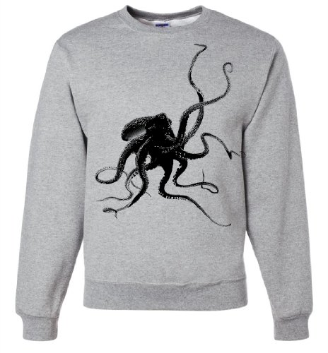 Octopus Silhouette Crewneck Sweatshirt Asst Colors
