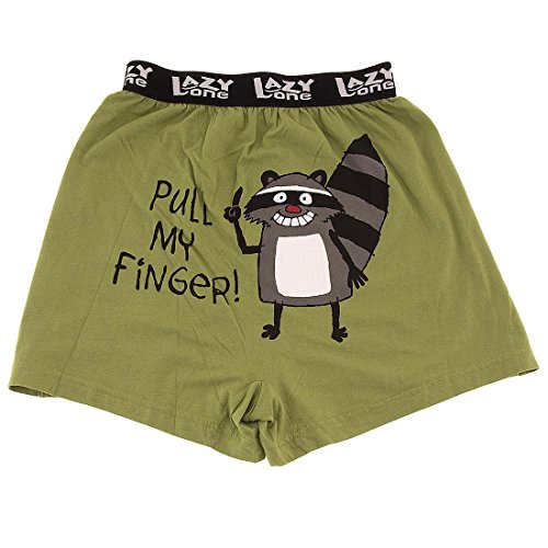 Lazy One Men's Pull My Finger Comical Boxer Shorts