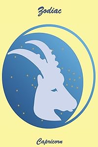 Zodiac Capricorn: 120 Page Softcover, Has Lined Pages with all 12 Zodiac Sign, One on Each Page, College Rule Composition (6” x 9 “) Yellow and Moon Capricorn