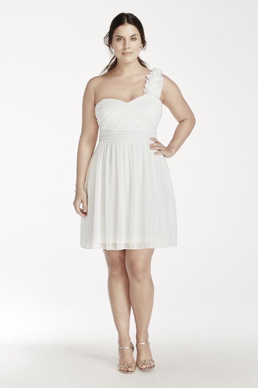 

Floral Embellished One Shoulder Strap Mesh Dress Style 8420TT2W