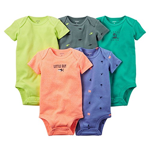 Carter's 5-Pack Short-Sleeve Bodysuits-Bright Solid