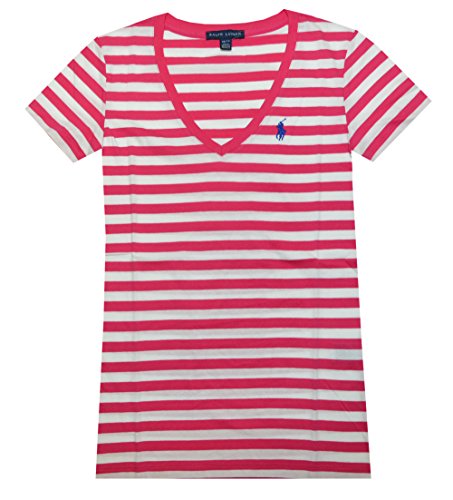 Ralph Lauren Women's V-neck Cotton Striped Tee