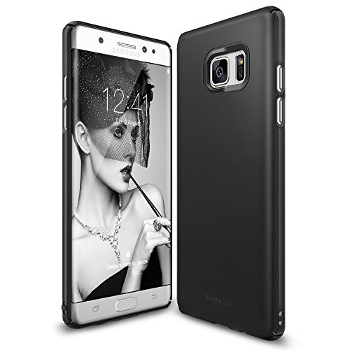 Galaxy Note 7 Case, Ringke [Slim] Snug-Fit Slender [Tailored Cutouts] Ultra-Thin Fluid Curved Edge Enhance Protective Case Superior Coating PC Hard Skin Cover for Samsung Galaxy Note 7 - SF Black