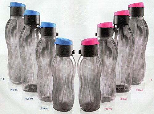 Tupperware Family Collection Plastic Bottle Set, 4-Pieces, Multicolour