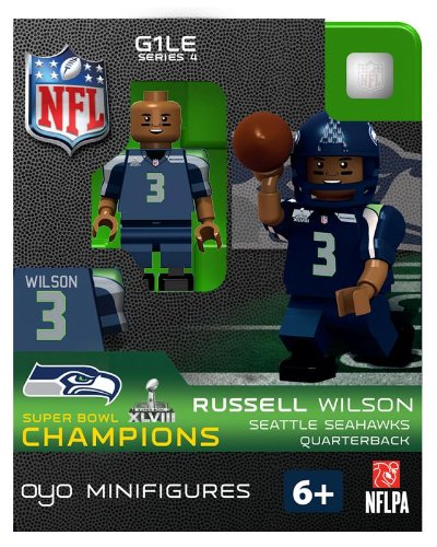 2013 Russell Wilson Super Bowl XLVIII 48 Champions Oyo Mini Figure Lego Compatible Seattle Seahawks Limited Production