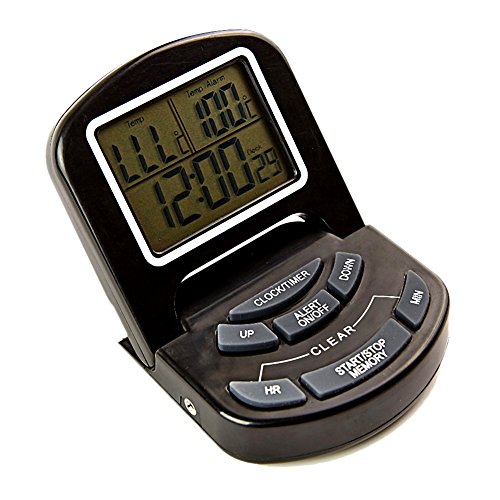 Ultra-Fast Instant Read Digital Cooking Thermometer with Timer, Black Classic