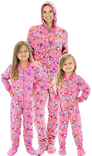 SleepytimePjs Family Matching Pink Owls Onesie PJs Footed Pajamas