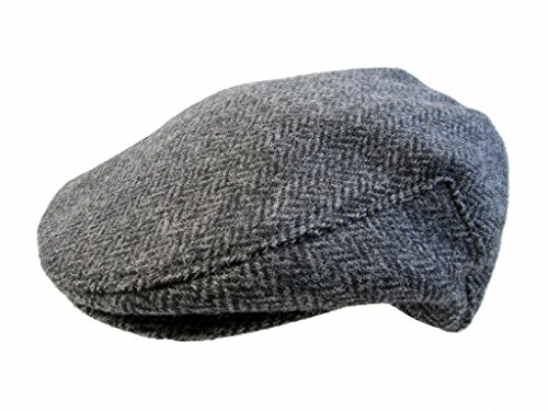 John Hanly & Co. Irish Tweed Flat Cap - Grey Herringbone - Made in Ireland