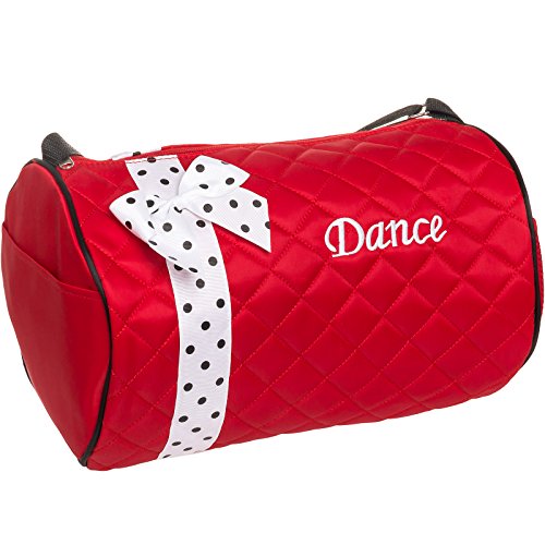 Algopix Similar Product 3 - Girls Dance Duffle Bag w Polka Dot Bow