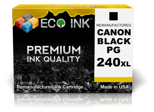 ECO INK © Compatible / Remanufactured for Canon PG-240XL PG 240 XL (1 Black) Ink Cartridges for PIXMA MG2120, MG2220, MG3120, MG3122, MG3220, MG4120, MG4220, MX372, MX392, MX432, MX439, MX452, MX512, MX522
