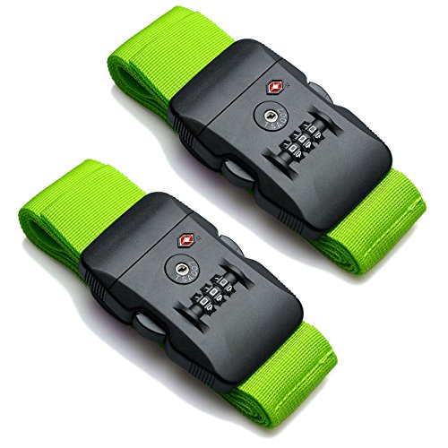 Hibate TSA Lock Travel Luggage Strap Suitcase Belt - 200cm 78