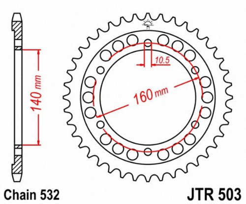 

JT Sprockets JTR503.45 45T Steel Rear Sprocket