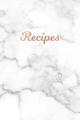 Recipes: Blank Recipe Book, Custom Cookbook for your Favorite Recipes - Smokey White and Gray Marble (6 x 9 - 100 pages)