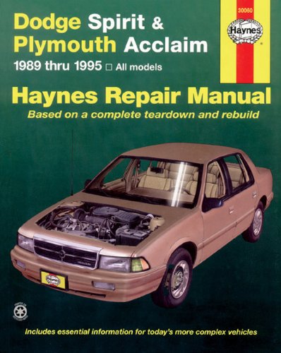 Dodge Spirit & Plymouth Acclaim 1989 Thru 1995 (Haynes Repair Manuals) by Robert Maddox