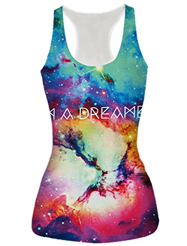 RAISEVERN Women 3d Digital Printed Gothic Punk Vest Shirt Tank Tops