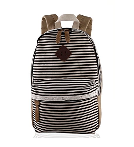 

wuudi® Unisex Casual Fashion Canvas Hiking Backpacks College Bookbag Rucksack(Black)