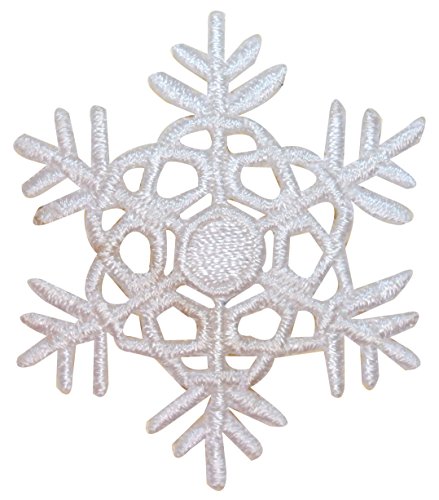 ID #8138 Lot of 2 Snowflakes Winter Holiday Embroidered Iron On Applique Patch