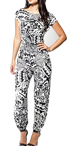 Sexy White Black Floral Print Short Sleeve Casual Party Club Two Piece Top Pants