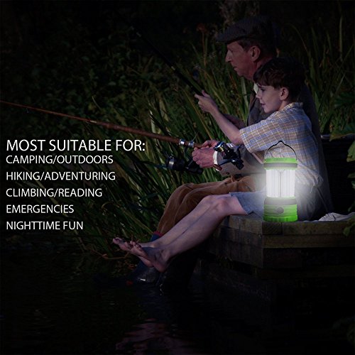 LiCB Bright LED Camping Lantern, 320 Lumen, Solar Rechargeable LED Lantern, Emergency Flashlight ,Portable-Water Resistant (GREEN) - Image 5