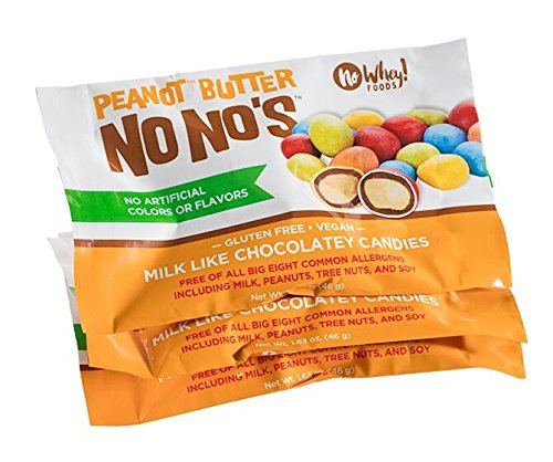 Chocolate Peanot Butter NoNos (3 Pack) Naturally Colored, Vegan, Milk Free, Nut Free Chocolate Candy