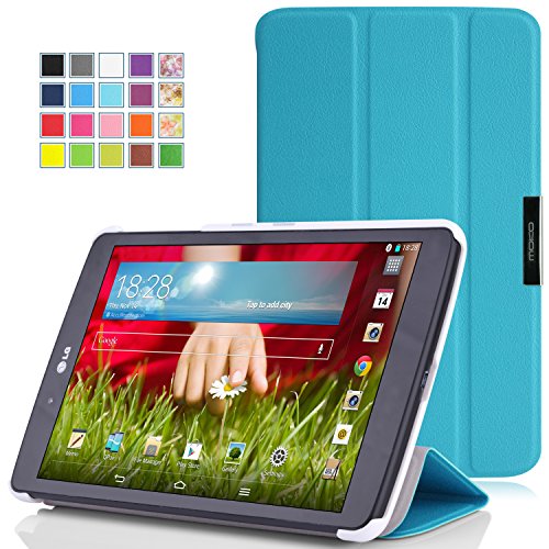 MoKo LG G Pad 8.0 Case - Ultra Slim Lightweight Smart-shell Stand Case for LG G Pad 8.0 inch Android Tablet, Light BLUE(Will NOT fully compatible with 2015 G Pad F 8.0 V495 and V496)