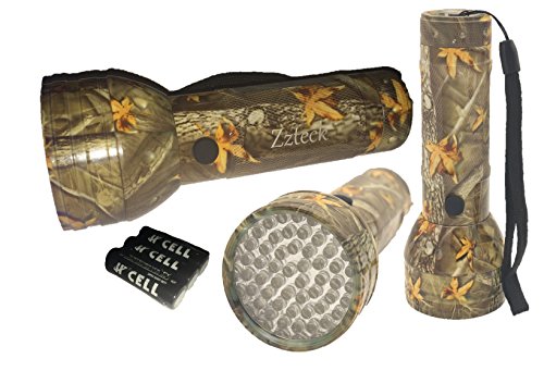 Zzteck® #1 New Camo 51 LED BlackLight Flashlight UV Flashlight Pet Dog Cat Urine Stain Detector Carpets Rugs Floor Stains Spot Scorpions, Bed Bugs, Counterfeit Money Ultraviolet Black Light
