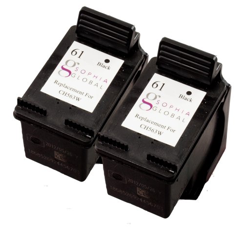 Sophia Global Remanufactured Ink Cartridge Replacement for HP 61 (2 Black)