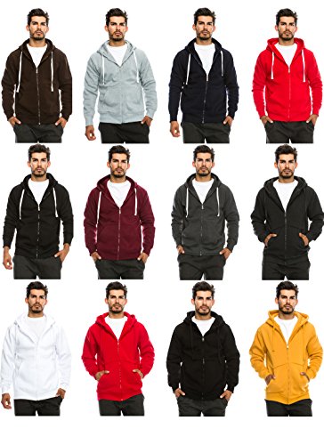 Mens Hipster Hip Hop Basic Unisex Zip-Up Hoodie Jacket (size upto 5XL Big Size)