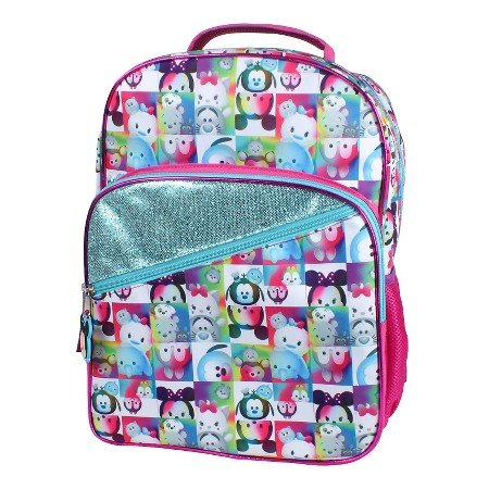 Disney Girls' Tsum Zipper Pull 16 inch Backpack, Multi