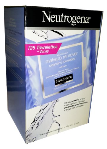 NEUTROGENA Makeup Remover Cleansing Towelettes, 125 Towelettes + Vanity