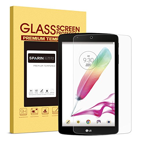 LG G Pad F 8.0 Screen Protector [Tempered Glass], SPARIN Ultra Clear High Definition Tempered Glass Screen Protector for LG G Pad F 8.0 (AT&T V495 / T-Mobile V496 / US Cellular UK495, 2015 Version)