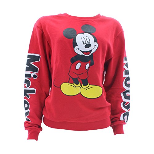 Disney - Women's Mickey Mouse Long Sleeve Vintage Sweatshirt - Red