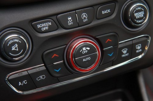 Moonet Inner Accessories Air Conditioner Switch Cover Trim for 2014-2016 Jeep Cherokee Red
