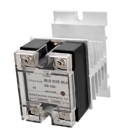 

Water & Wood DC 3-32V to AC 24-480V Solid State Relay SSR 10A w Silver Tone Heat Sink with Car Cleaning Cloth